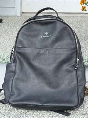 LAMBERT Black Vegan Leather Backpack – Made in Montreal, Quebec